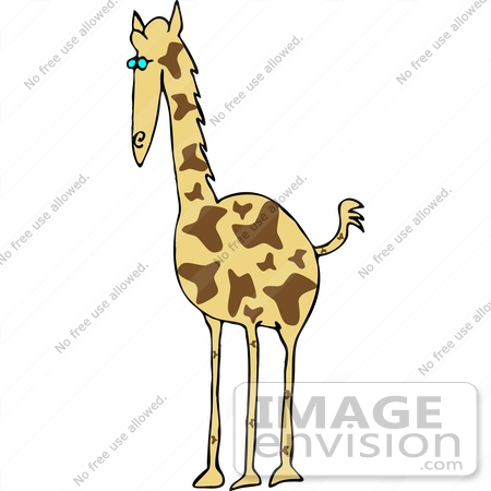 #17650 Tall Giraffe With Brown Spots Clipart by DJArt