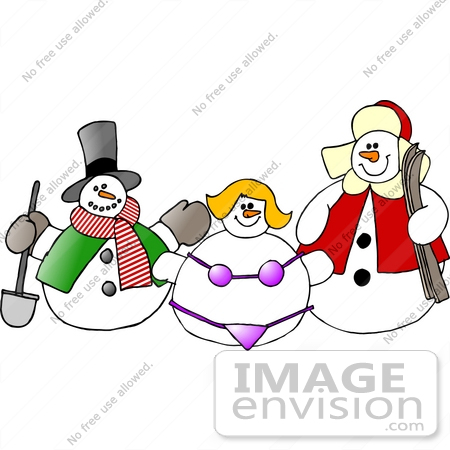 #17652 Frosty the Snowman With a Shovel Clipart by DJArt