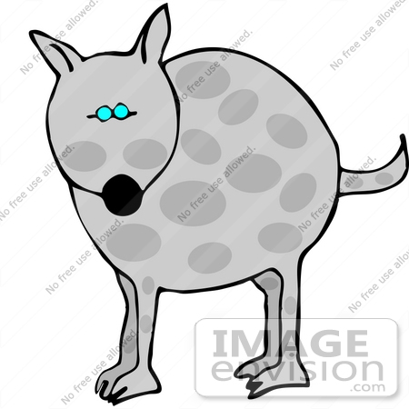 #17657 Gray Dog With Spots Clipart by DJArt