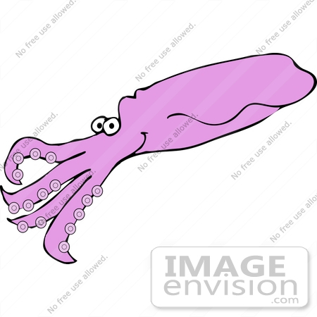 #17661 Pink Squid Animal Clipart by DJArt