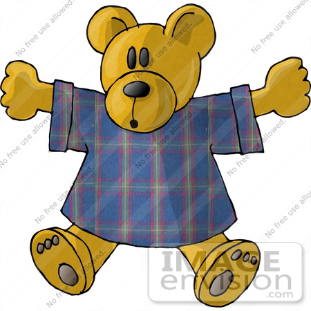 #17677 Stuffed Teddy Bear Toy in a T Shirt Clipart by DJArt