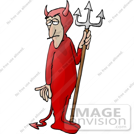 #17684 Devil Man From Hell, Holding a Pitchfork Clipart by DJArt
