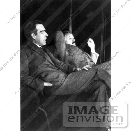 #17768 Picture of Niels Bohr and Albert Einstein Conversing and Relaxing by JVPD