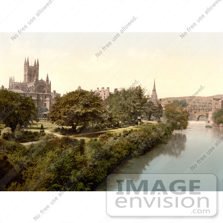 #17792 Photo of Pulteney Bridge and the Abbey Church of Saint Peter/Bath Abbey on the Banks of River Avon by JVPD