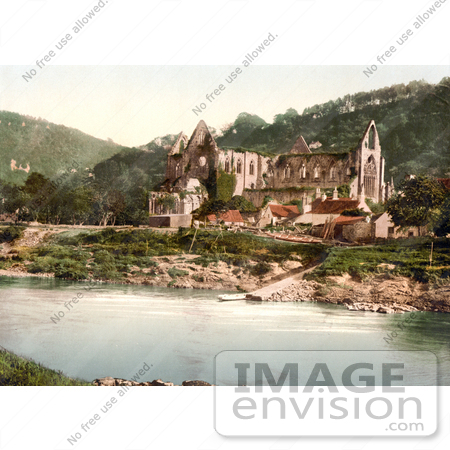 #17813 Photo of the Ruins of the Tintern Abbey on the Shore of the River Wye, Tintern, England by JVPD