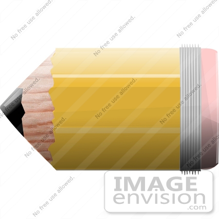 #17852 Stubby Wooden School Pencil With a Sharp Lead Tip and Short Eraser End Clipart by DJArt