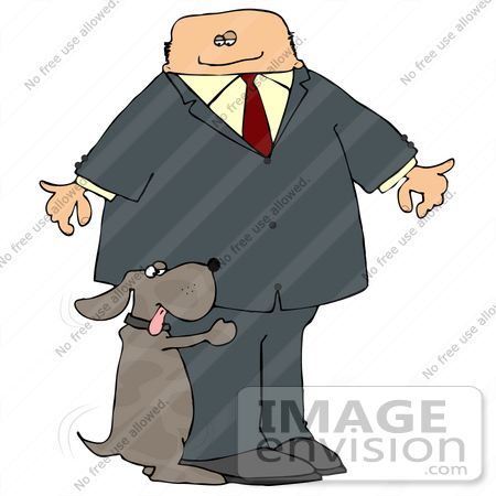 #17885 Horny Brown Mutt Dog Humping a Man’s Leg Clipart by DJArt