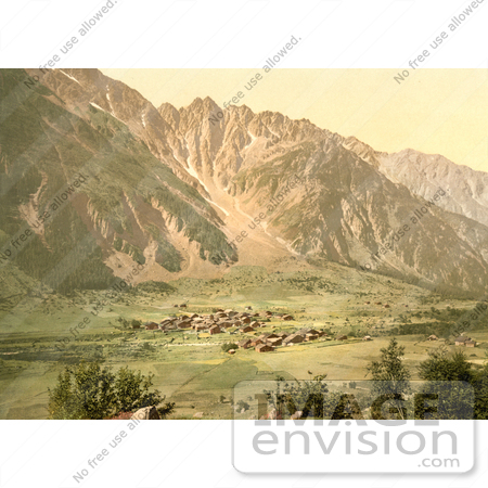 #17908 Picture of the Village of Guttannen in a valley, Grimselstrasse, Bernese Oberla by JVPD