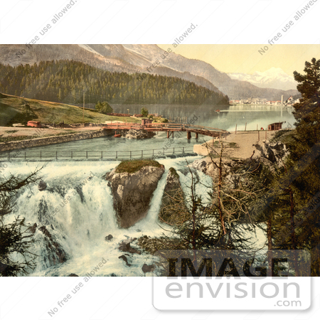 #17922 Picture of Waterfalls of the Inn River in Upper Engadine, St Moritz, Grisons, Switzerland by JVPD