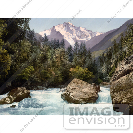 #18005 Picture of Jungfrau Mountain and the Lutschine River, Bernese Oberland, Switzerland by JVPD