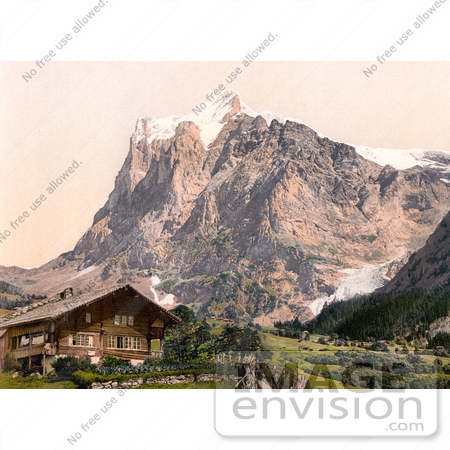 #18007 Picture of Wetterhorn Mountain as Seen From the Scheideg, Bernese Oberland, Switzerland by JVPD