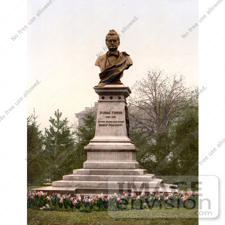 #18016 Picture of the Dr. Jonas Furrer Monument Statue, Winterthor, Zurich, Switzerland by JVPD