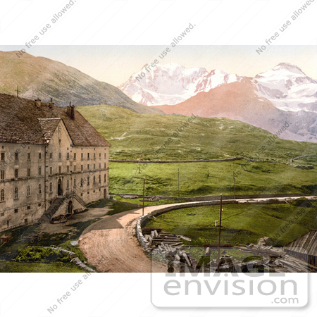 #18024 Picture of a Hospice Building Along the Simplon Pass, Valais, Switzerland by JVPD