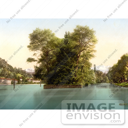 #18028 Picture of Lake Thun, Thun, Aare-Insel, Bernese Oberland, Switzerland by JVPD