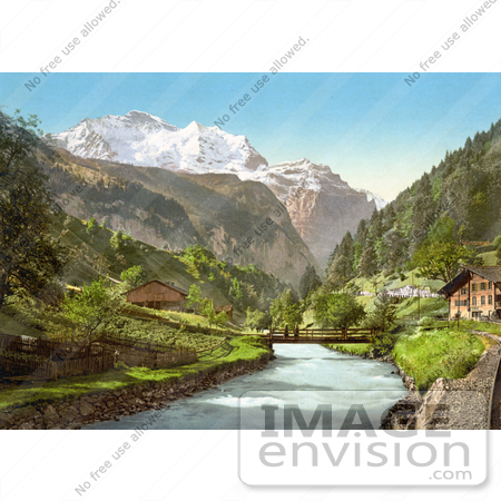 #18059 Picture of Jungfrau and Lauterbrunnen Mountains in the Swiss Alps, Bernese Oberland, Switzerland by JVPD