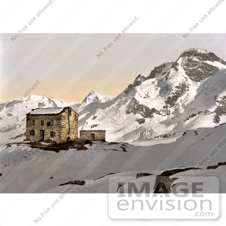 #18072 Picture of Club Cottage Building in Snow, Theodulpass, Valais, Switzerland by JVPD
