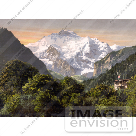 #18089 Picture of Jungfrau Mountain, Swiss Alps, As Seen From Hohenweg in Bernese Oberland, Switzerland by JVPD