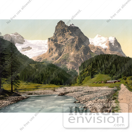 #18092 Picture of Wetterhorn mountain, Rosenlaui, Bernese Oberland, Switzerland by JVPD