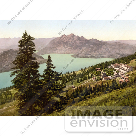 #18178 Photo of a Hillside Village, Kaltbad, Pilatus, Rigi, Switzerland by JVPD