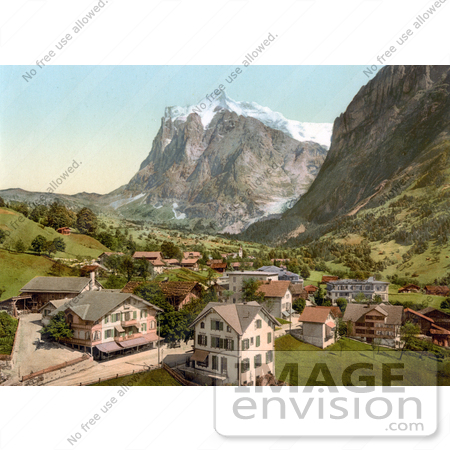 #18251 Photo of the Village of Grindelwald and Wetterhorn, Interlaken, Berne, Bernese Oberland, Switzerland by JVPD