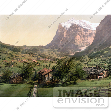 #18254 Photo of the Village of Grindelwald Near the Wetterhorn Mountain, Interlaken, Berne, Switzerland by JVPD