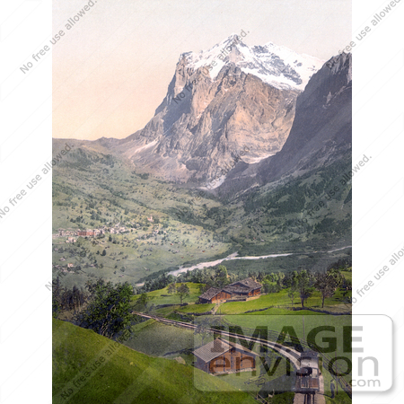 #18268 Photo of Grindelwald Village Near Mount Wetterhorn in Interlaken, Berne, Bernese Oberland, Switzerland by JVPD