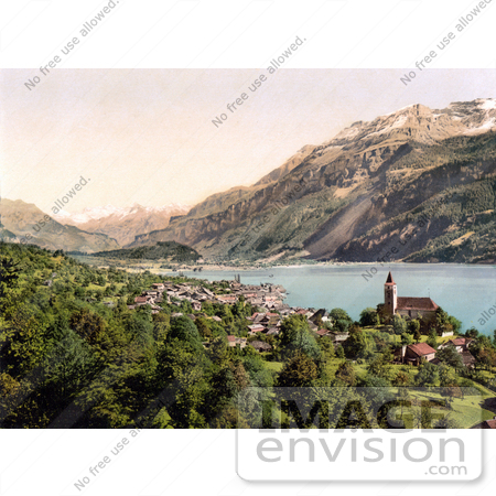 #18273 Photo of the Village of Brienz on Brienz Lake, Berne, Bernese Oberland, Switzerland by JVPD