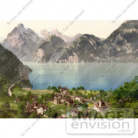 #18326 Photo of the Village of Sisikon on Lake Lucerne, Switzerland by JVPD