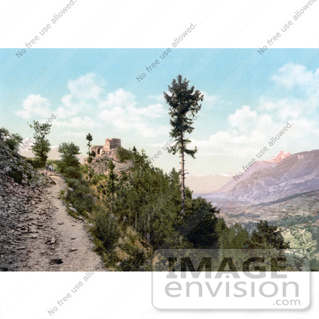#18340 Photo of the Ruins of the Castle Saviese, Valais, Switzerland by JVPD