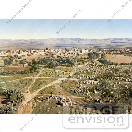 #18397 Photo of a View From the Tower of the Forty Martyrs, Ramlah, Holy Land, Israel by JVPD
