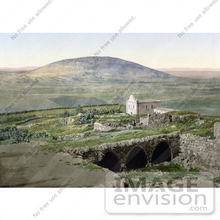 #18414 Photo of the Church and Mount Tabor in Nain, Galilee, Holy Land, Israel by JVPD