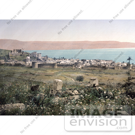 #18416 Photo of the City of Tiberias on the Shore of the Sea of Galilee, Holy Land, Israel by JVPD