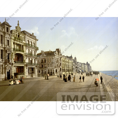 #18473 Photo of People by Hotels and Beach, Ostend, Belgium by JVPD