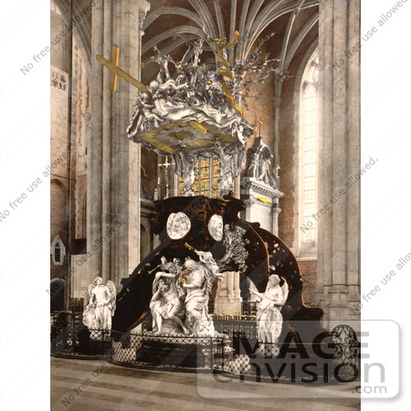 #18482 Photo of the Pulpit at the Saint Bavon Abbey, Ghent, Belgium by JVPD