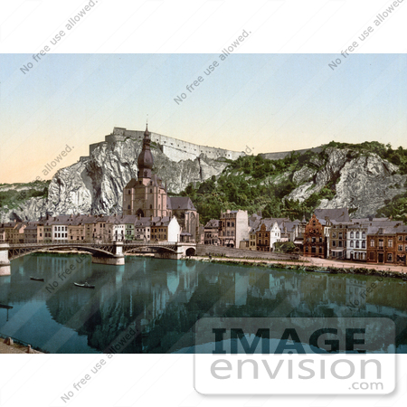 #18500 Photo of the Citadel Fortress, Cathedral of Notre Dame and the Village of Dinant in Belgium by JVPD