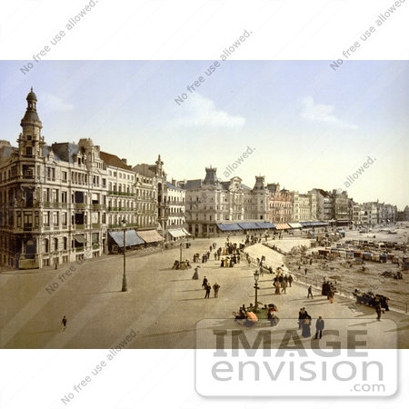 #18503 Photo of People Strolling Along the Beach, Ostend, Belgium by JVPD