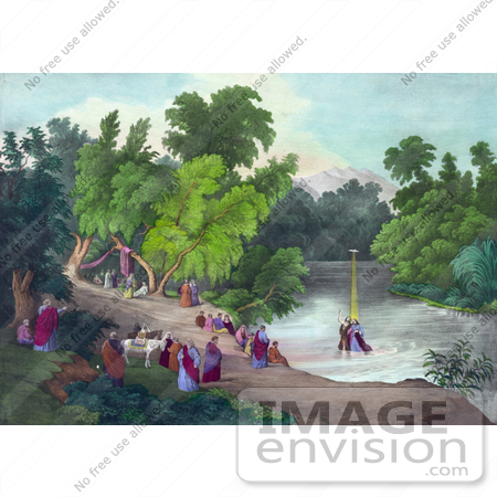 #18569 Photo of the Baptism of Christ in the River Jordan by JVPD