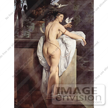 #18571 Photo of Carlotta Chabert as Venus, Standing Nude in a Garden With Doves by Francesco Hayez by JVPD