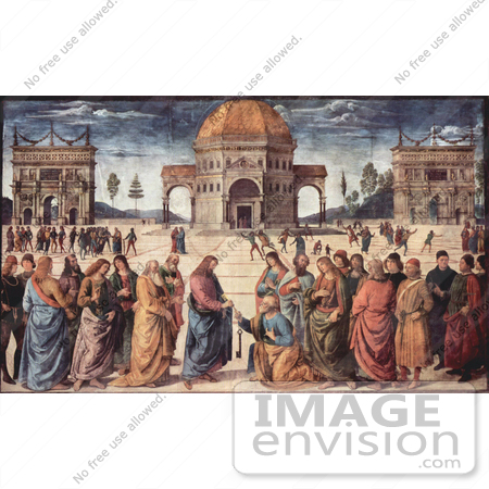 #18574 Photo of Jesus Christ Handing the Keys to Heaven to Apostle Peter by JVPD