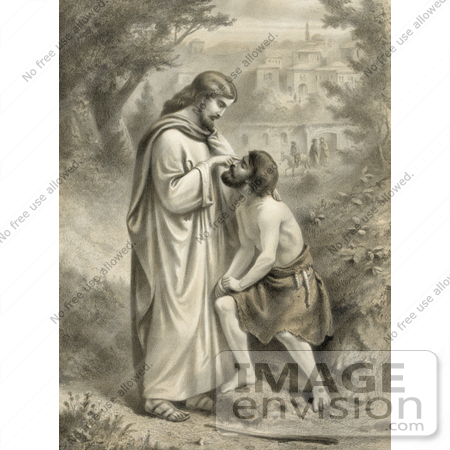 #18608 Photo of Jesus Christ Restoring Sight to a Blind Man by JVPD