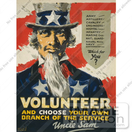 #1879 Uncle Sam, Volunteer, and Choose Your Own Branch of the Service by JVPD
