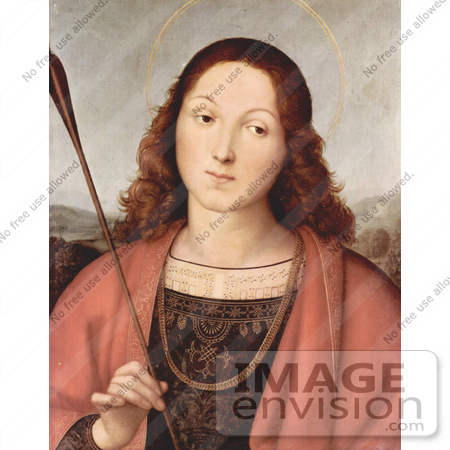 #18800 Photo of a Painting of St Sebastian Holding an Arrow by Raphael by JVPD
