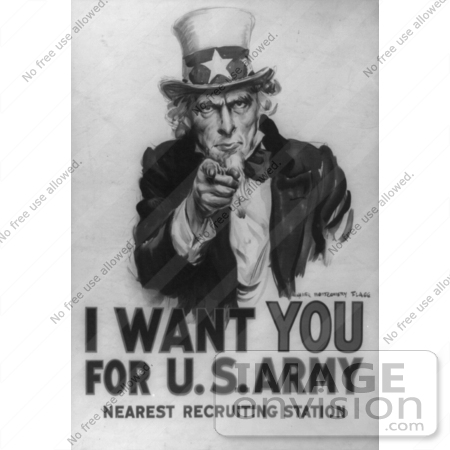 #1881 Uncle Sam - I Want You For US Army by JVPD