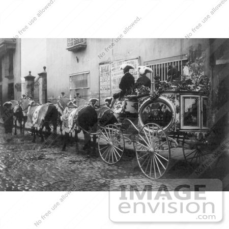 #18816 Photo of a Horse Drawn Hearse Carriage on the Way to a Funeral by JVPD