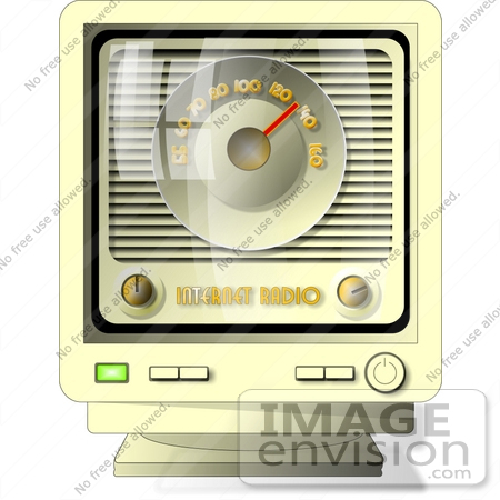#18868 Internet Radio Station Displayed on a Computer Monitor Clipart by DJArt