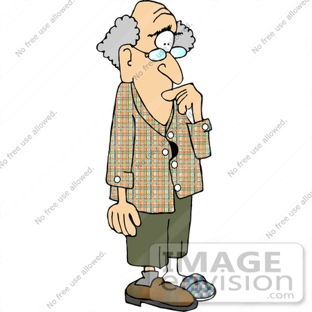 #18879 Old Forgetful Man Missing a Shoe Clipart by DJArt