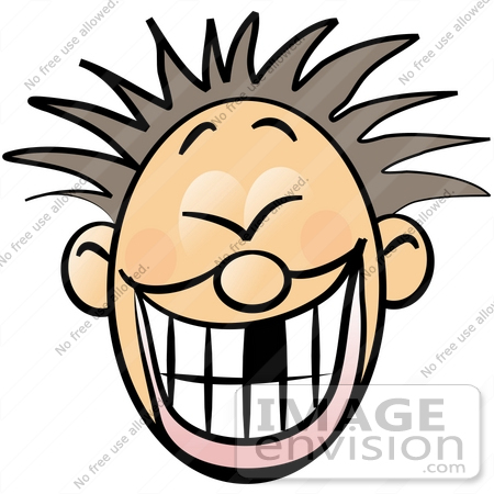 #18934 Boy Smiling Showing a Missing Front Tooth Clipart by DJArt
