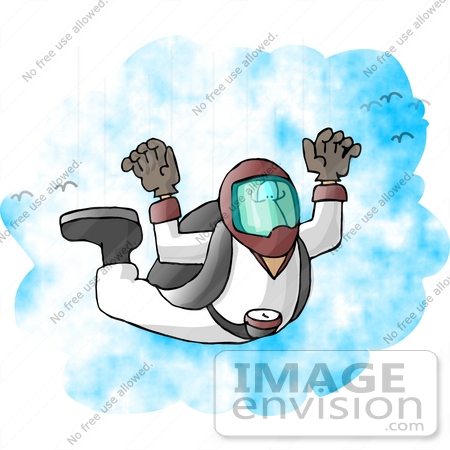 #18951 Sky Diver Free Falling in the Sky Clipart by DJArt