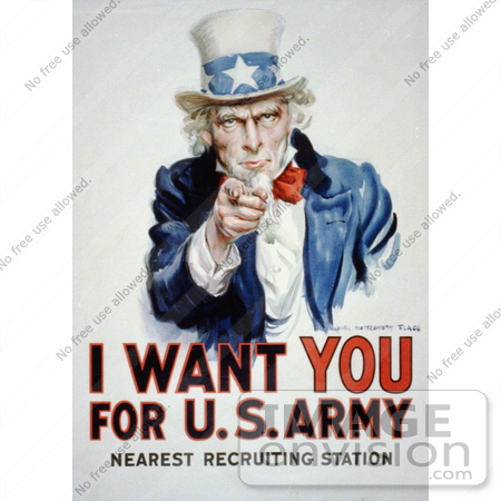 #1896 Uncle Sam - I Want You For US Army by JVPD