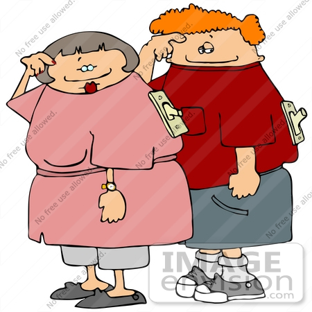 #18962 Married Couple Turned on and Off, With Sexual Mood Switches on Their Backs Clipart by DJArt